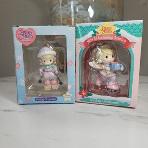 Precious Moments Holiday Ornaments - Pink and Blue Delight